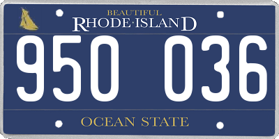 RI license plate 950036