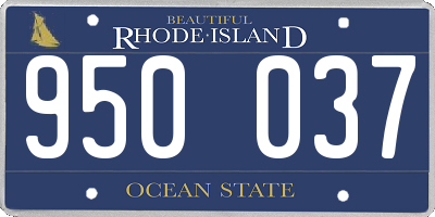 RI license plate 950037