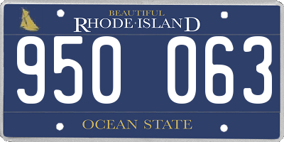 RI license plate 950063
