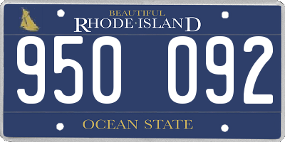 RI license plate 950092