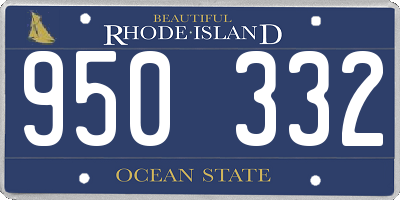 RI license plate 950332