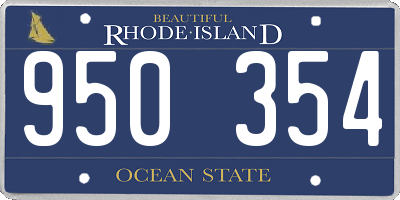 RI license plate 950354