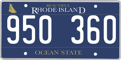 RI license plate 950360