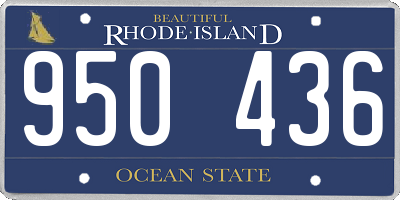 RI license plate 950436