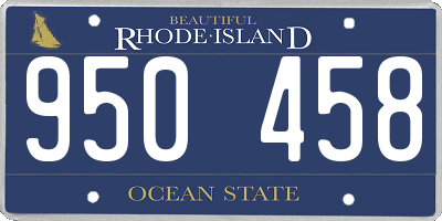 RI license plate 950458