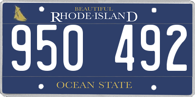 RI license plate 950492