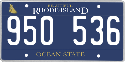 RI license plate 950536