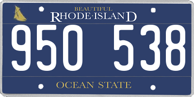 RI license plate 950538