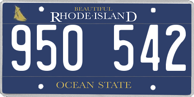 RI license plate 950542