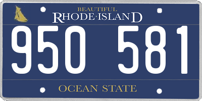 RI license plate 950581