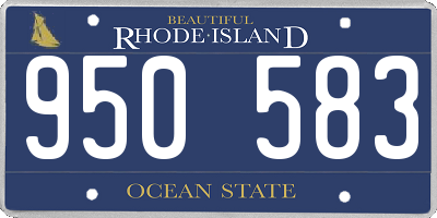 RI license plate 950583