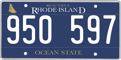 RI license plate 950597