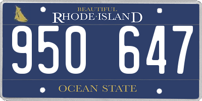 RI license plate 950647