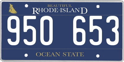 RI license plate 950653