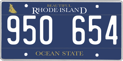 RI license plate 950654