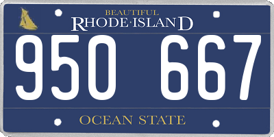 RI license plate 950667
