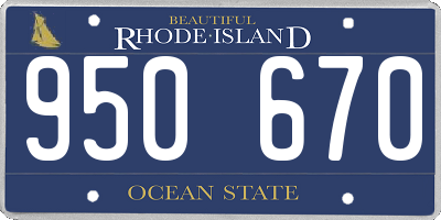 RI license plate 950670
