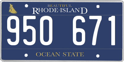 RI license plate 950671