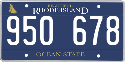RI license plate 950678