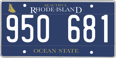 RI license plate 950681