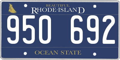 RI license plate 950692