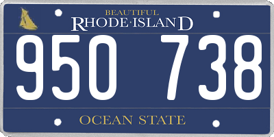 RI license plate 950738