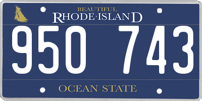 RI license plate 950743
