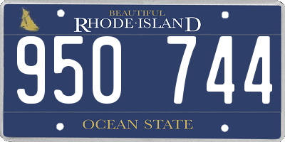 RI license plate 950744