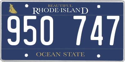 RI license plate 950747