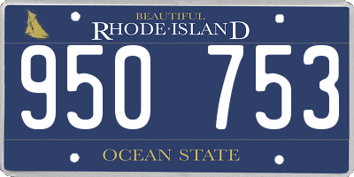 RI license plate 950753