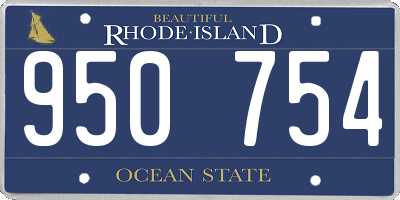 RI license plate 950754