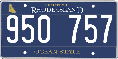 RI license plate 950757