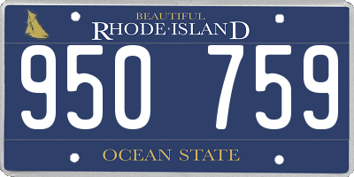 RI license plate 950759