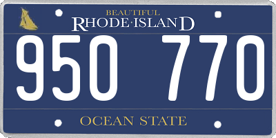 RI license plate 950770