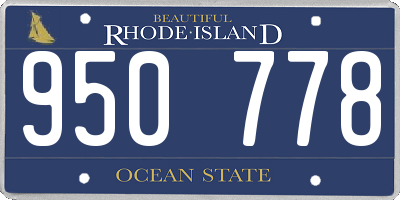 RI license plate 950778