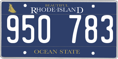 RI license plate 950783