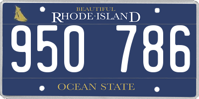 RI license plate 950786