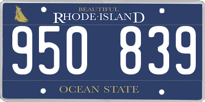 RI license plate 950839