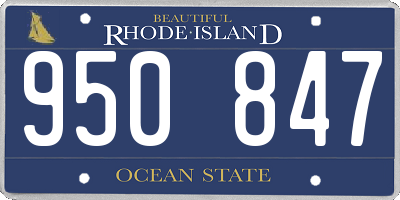 RI license plate 950847