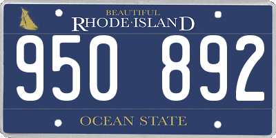 RI license plate 950892