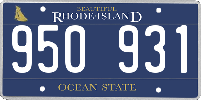 RI license plate 950931