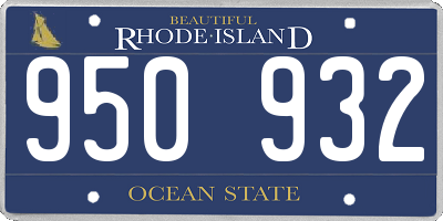 RI license plate 950932