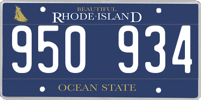 RI license plate 950934