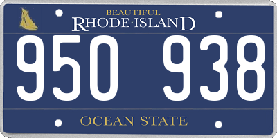 RI license plate 950938