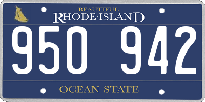 RI license plate 950942