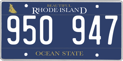RI license plate 950947