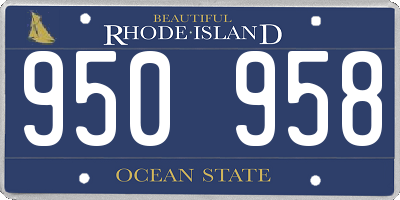 RI license plate 950958
