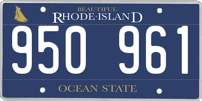 RI license plate 950961