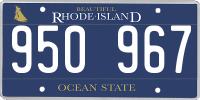 RI license plate 950967