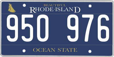 RI license plate 950976